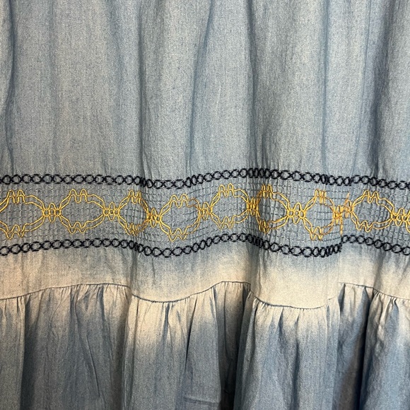 Lapis Embroidered Denim Dress Size M Petite - Picture 5 of 6